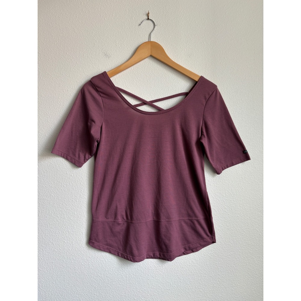 Columbia Anytime Casual Plum Purple Crisscross Strappy Back Active Top Small